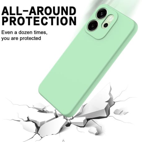 Силиконовый чехол Solid Color Liquid Silicone на OPPO Reno14 F 5G Global - зеленый