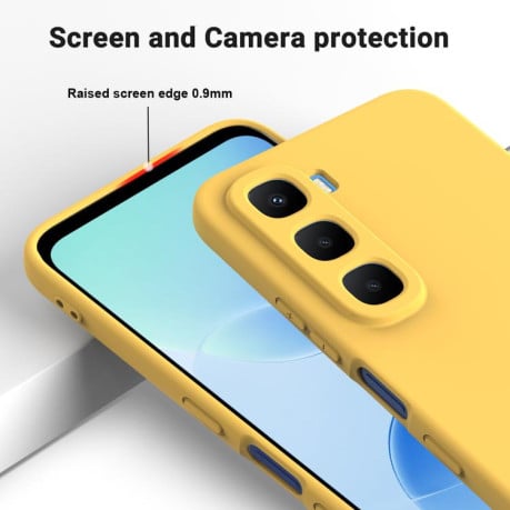 Силіконовий чохол Solid Color Liquid Silicone на Infinix Hot 60 Pro+ 4G - жовтий