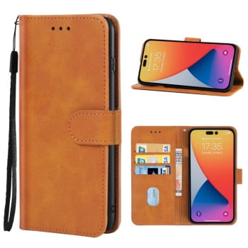 Чехол-книжка EsCase Leather для iPhone 14 Pro Max - коричневый