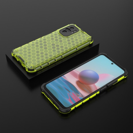 Противоударный чехол Honeycomb на Xiaomi Redmi Note 10/10s/Poco M5s - зеленый
