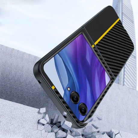 Протиударний чохол Carbon Fiber Texture Printing для Motorola Razr 50 Ultra - чорний