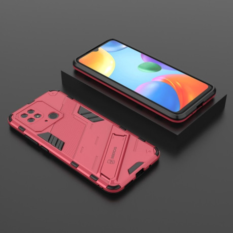 Противоударный чехол Punk Armor для Xiaomi Poco C40/Redmi 10c 4G - розовый