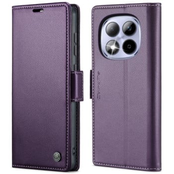Чохол-книжка CaseMe 023 Butterfly Buckle Litchi Texture RFID Anti-theft Leather для Redmi Note 15 Pro 4G Global 163.2mm — фіолетовий