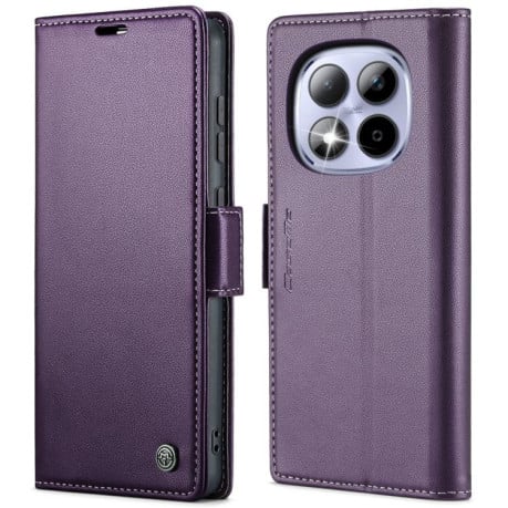 Чохол-книжка CaseMe 023 Butterfly Buckle Litchi Texture RFID Anti-theft Leather для Redmi Note 15 Pro 4G Global 163.2mm — фіолетовий