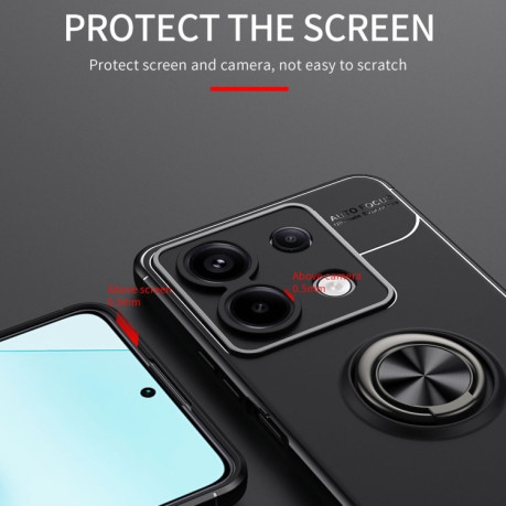 Ударозащитный чехол Metal Ring Holder для Xiaomi Redmi Note 13 Pro 5G/Poco X6 5G - синий
