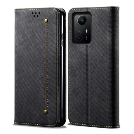 Чохол книжка Denim Texture Casual Style на Xiaomi Redmi Note 12S - чорний