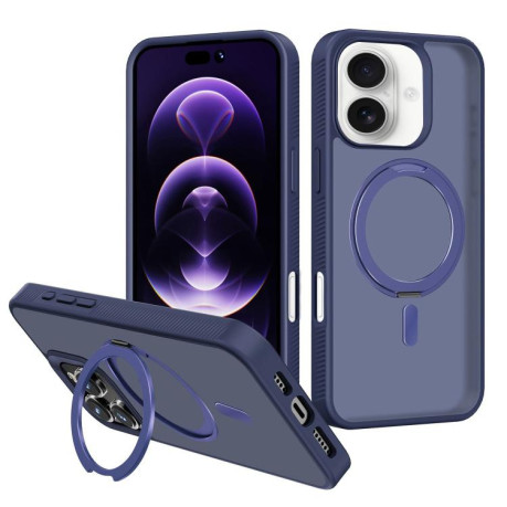 Противоударный чехол Kalebol Rotating Holder MagSafe PC Hybrid TPU для iPhone 17 - синий