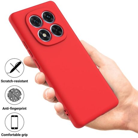 Силиконовый чехол Solid Color Liquid Silicone на Xiaomi Poco 8 Pro/Redmi Note 15 Pro+ 5G / Poco M8 Pro — красный
