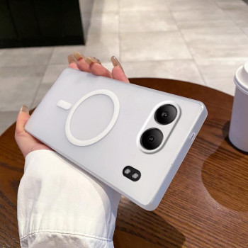 Противоударный чехол матовый Ice Fog Fine Hole с MagSafe на OnePlus Nord 4 5G - белый