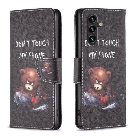 Чехол-книжка Colored Drawing Pattern для Samsung Galaxy A56 5G - Bear