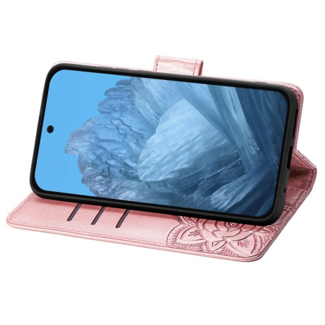 Чехол-книжка Butterfly Love Flower Embossed для Google Pixel 9 - розовое золото
