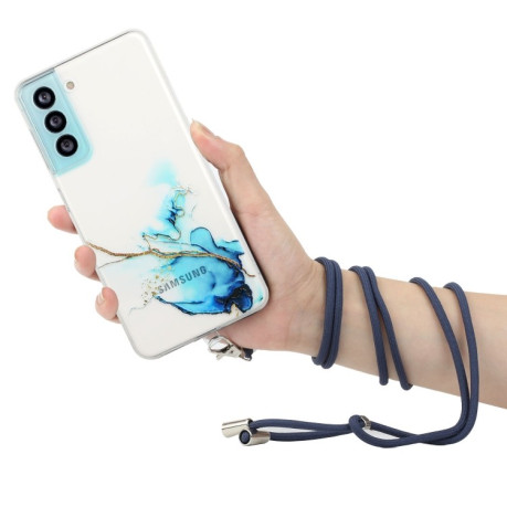 Чехол Hollow Marble Pattern with Neck для Samsung Galaxy S22 Plus 5G - синий