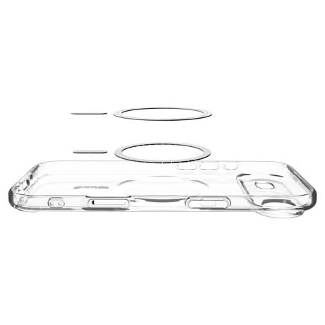 Оригінальний прозорий чохол Spigen Ultra Hybrid з MagSafe на iPhone Air - Clear and White