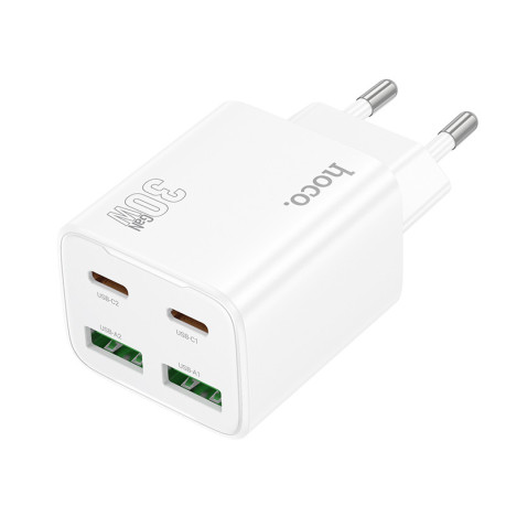 Быстрая зарядка Hoco N56 Fundador PD30W four-port (2USB-A/2C)  - белая