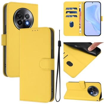 Чехол-книжка с мягким покрытием (Skin Feel) со шнурком на Realme 13+ 5G/13 Pro 5G/13 Pro+ - желтый