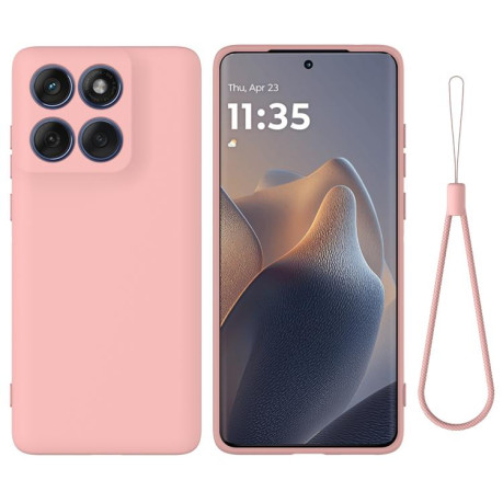 Силиконовый чехол Solid Color Liquid Silicone на Motorola Edge 60 Fusion - розовый