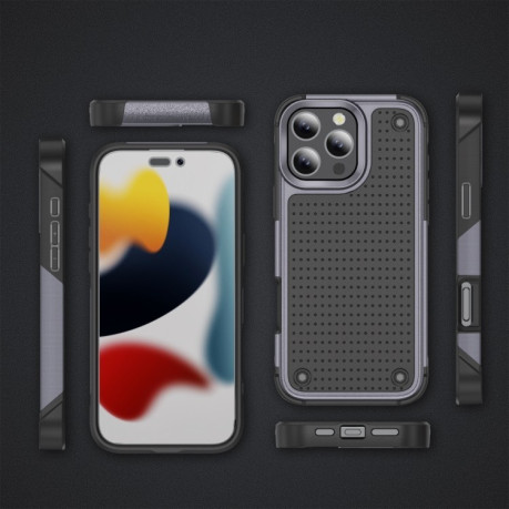 Протиударний чохол PC + TPU Shockproof Protective для iPhone 16 Pro - Grey+Black