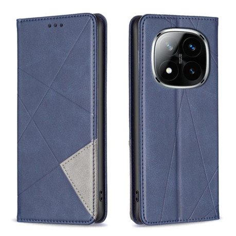 Чехол-книжка Rhombus Texture для Xiaomi Redmi Note 14 Pro 4G - синий