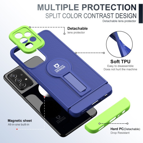 Противоударный чехол Small Tail Holder для Samsung Galaxy A53 5G - сине-зеленый