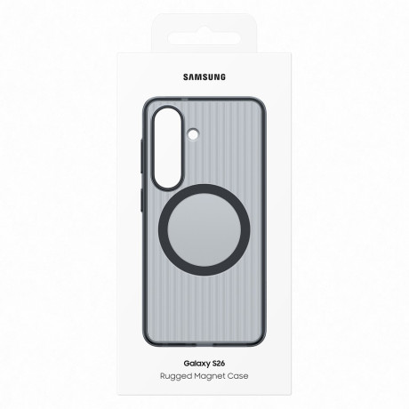 Оригинальный чехол Samsung Rugged Magnet совместимый с MagSafe на Samsung Galaxy S26 — чёрный
