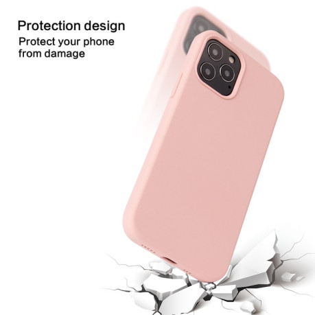 Силиконовый чехол Solid Color Liquid на iPhone 12/12 Pro - песочно-розовый