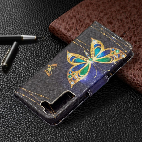 Чехол-книжка Colored Drawing Pattern для Samsung Galaxy S22 Plus 5G - Big Butterfly