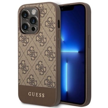 Оригінальний чохол Guess 4G Stripe Collection для iPhone 14 Pro Max - brown