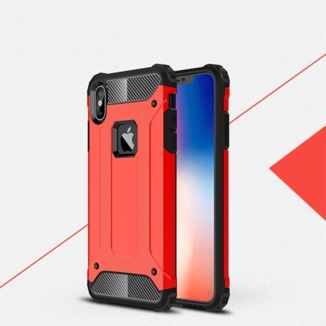 Протиударний чохол Armor Combination Back Cover Case на iPhone XS Max-червоний