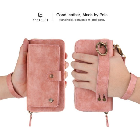 Чохол-гаманець POLA Multi-function Fashion Zipper для iPhone 11 – рожевий