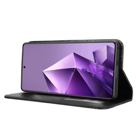 Чехол-книжка Magnetic Buckle Retro Crazy Horse Texture на Infinix Note 50 Pro+ - черный