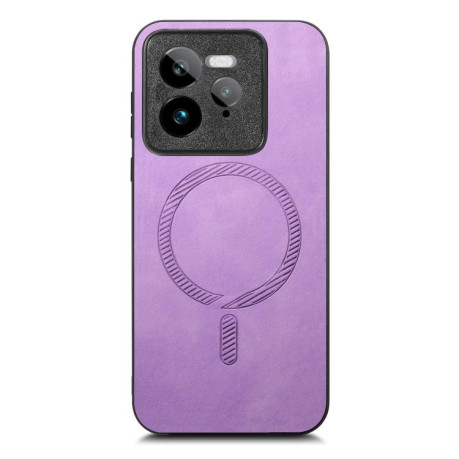 Чехол Retro MagSafe Magnetic PU на Realme GT7 Pro - фиолетовый