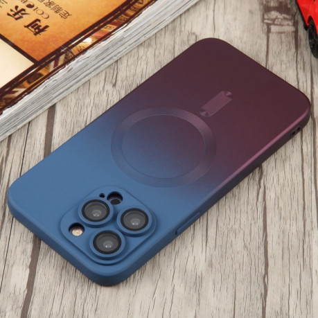 Противоударный чехол Liquid Silicone Full (Magsafe) для iPhone 15 Pro Max - сине-фиолетовый
