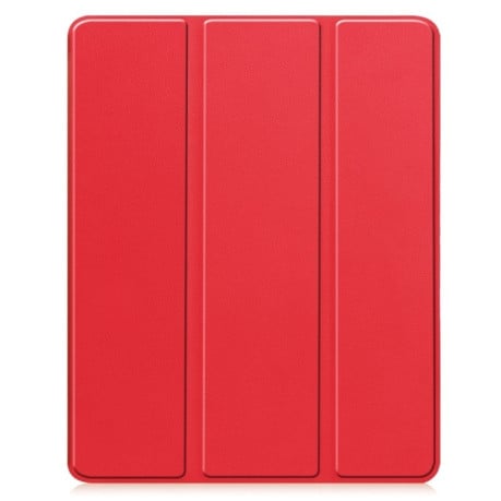 Чехол-книжка Custer Pattern Pure Color 3-Fold Holder на iPad Air 13 2024 - красный