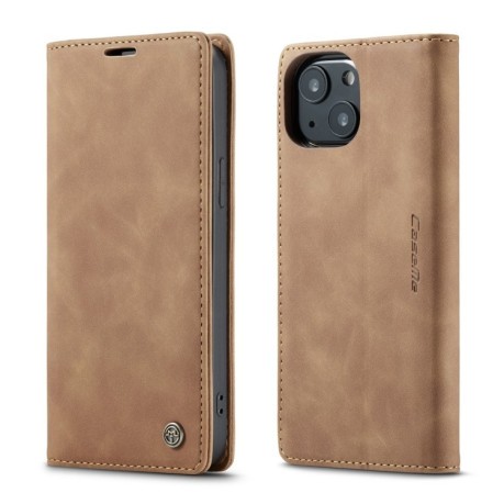 Кожаный чехол CaseMe-013 Multifunctional на iPhone 13 mini - коричневый