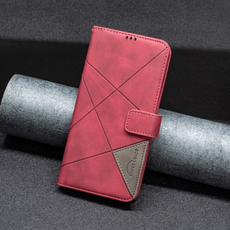 Чехол-книжка Magnetic Buckle Rhombus для OPPO Find X6 Pro 5G - красный