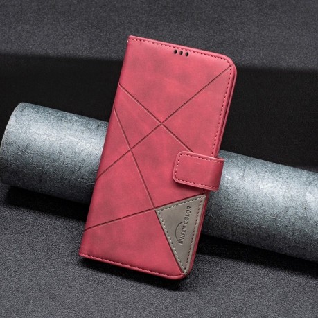 Чехол-книжка Rhombus Texture для Xiaomi Redmi Note 12 4G - красный