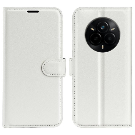 Чохол-книжка Litchi Texture Horizontal Flip Leather для Realme 14 Pro+ - білий
