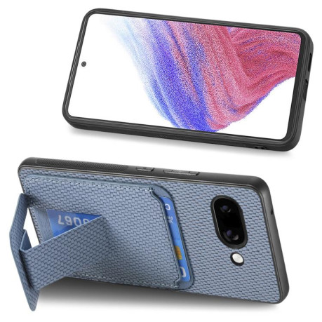 Протиударний чохол Carbon Fiber Card Bag для Google Pixel 9a - синій