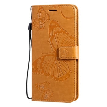 Чохол-книжка Pressed Printing Butterfly Pattern на Samsung Galaxy S20 Ultra-жовтий