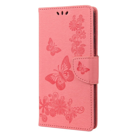 Чехол-книжка Floral Butterfly для Xiaomi Poco C40/Redmi 10c - розовый