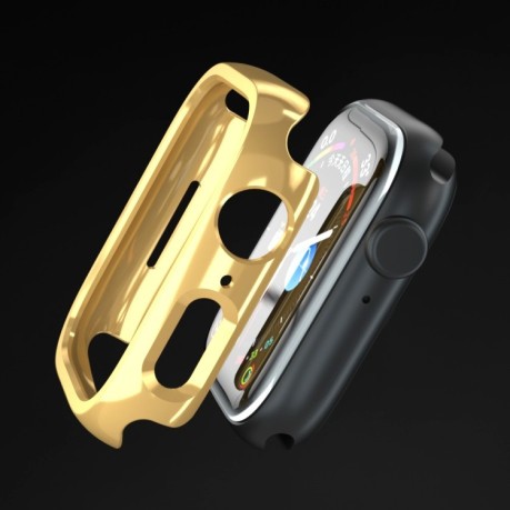 Противоударная накладка Electroplated Hollow для Apple Watch Series 8 / 7 45mm - золотая