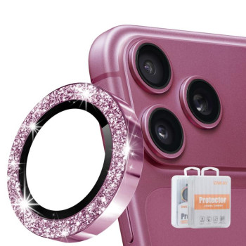 Захисне скло ENKAY Hat-Prince Glitter Rear Camera Lens Aluminium Alloy Ring на iPhone 18 Pro Max — бордове