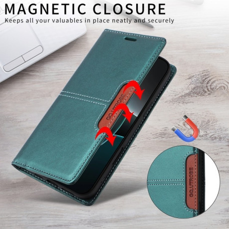 Чехол-книжка GQUTROBE G01 RFID Anti-theft Leather для Samsung Galaxy A16 - зеленый