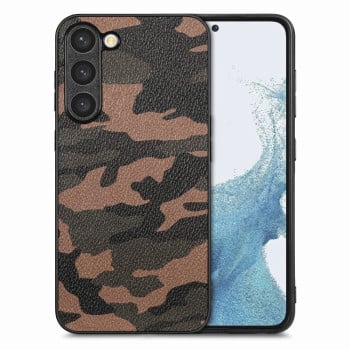 Противоударный чехол Camouflage для Samsung Galaxy S23 5G - коричневый