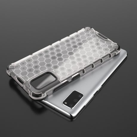 Противоударный чехол Honeycomb на Samsung Galaxy A41- белый