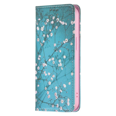 Чехол-книжка Colored Drawing Pattern Invisible для iPhone 13 mini - Plum Blossom