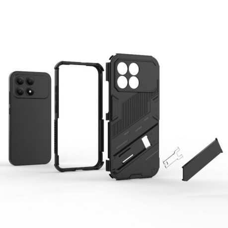 Ударостійкий чохол Punk Armor з підставкою на Xiaomi Redmi K90 / Poco F8 Pro — світло-червоний
