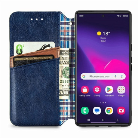 Чехол-книжка Cubic Grid для Samsung Galaxy S25 Ultra 5G - синий