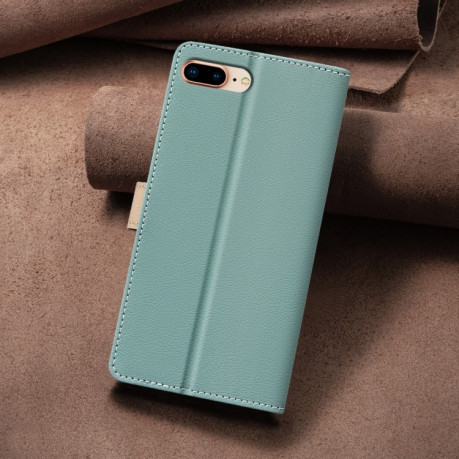 Чехол-книжка Color Matching RFID Anti-theft Leather для iPhone 16e - зеленый