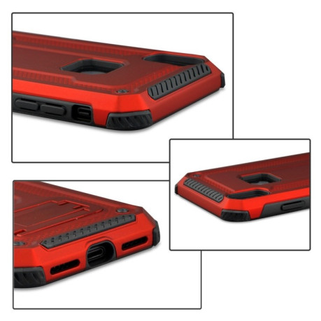 Противоударный чехол с держателем Armor Protective Case на iPhone XR-красный